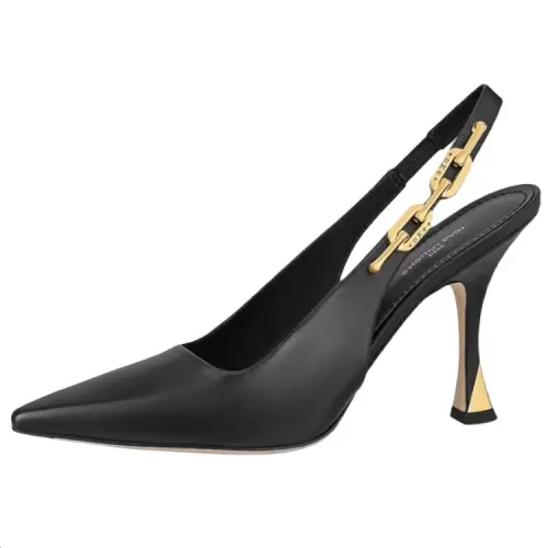LOUIS VUITTON Sparkle Slim Heel High Heels 9.5cm Women's Black