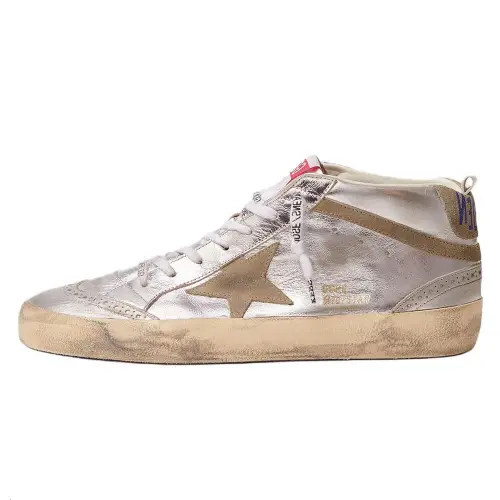 Golden Goose Mid-Star Laminated Sneakers