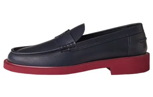 HERMES Guillaume Leather Men's Casual Shoes Men's Black
