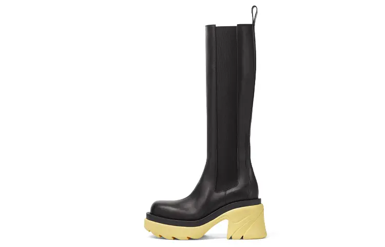 Bottega Veneta Flash Knee High Boots 9.5cm Women's Black Brown