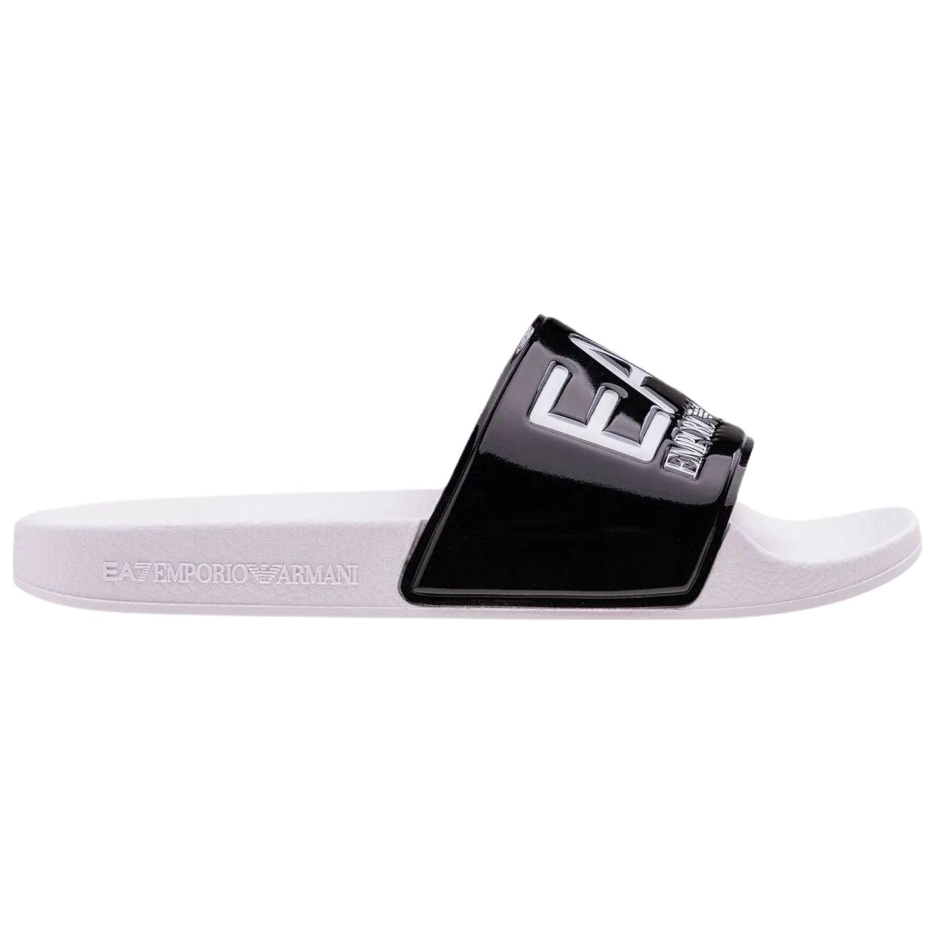 EMPORIO ARMANI EA7 Slide Slippers Men's Black White