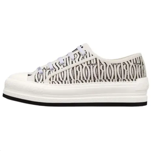 DIOR Walk'n'Dior Platform Shoes Low top Skateboard Shoes 3.5cm Women's Black White