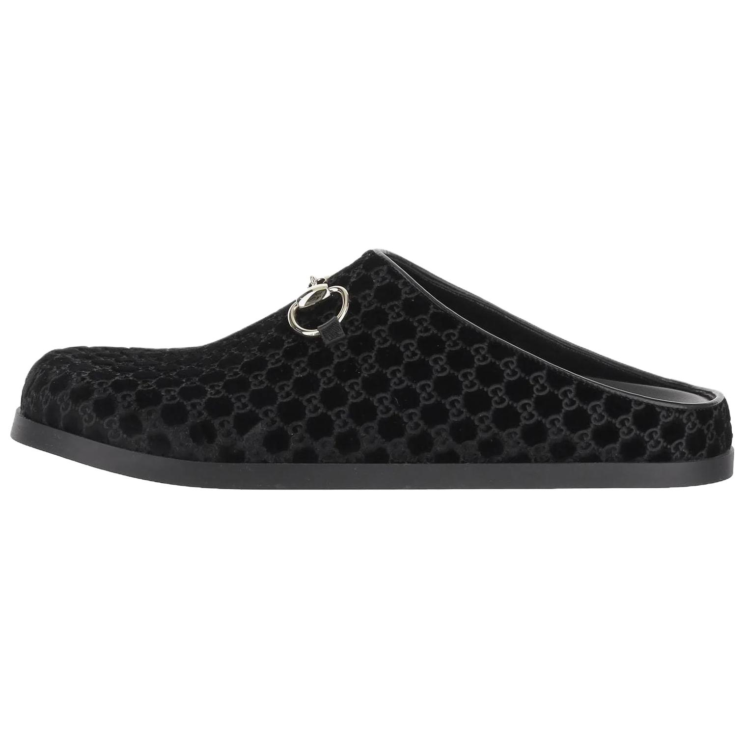 GUCCI Horsebit Closed Toe Slippers Women's Black