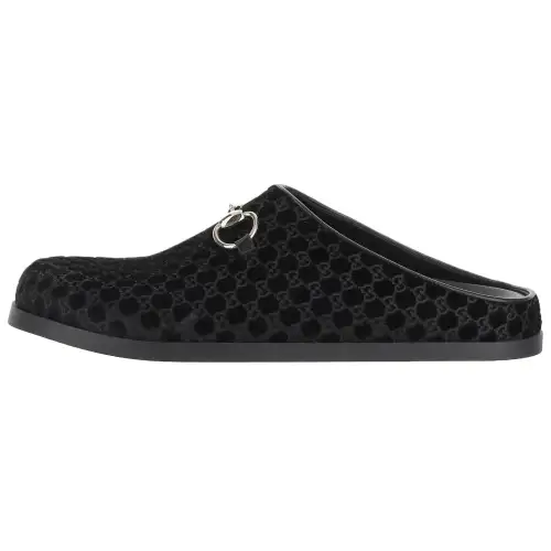 GUCCI Horsebit Closed Toe Slippers Women's Black