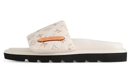 LOUIS VUITTON Pool Pillow Comfort Slide Slippers Women's Beige