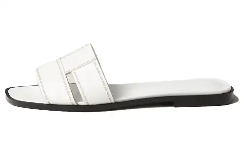 HERMES Slide Slippers Women's White
