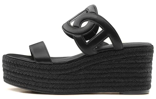 HERMES Epopee Slide Slippers Women's Black