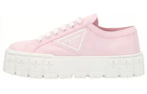 PRADA Double Wheel Low top Platform Shoes Women's Pink