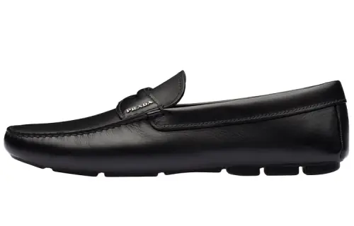 PRADA Leather Slip-on Loafers