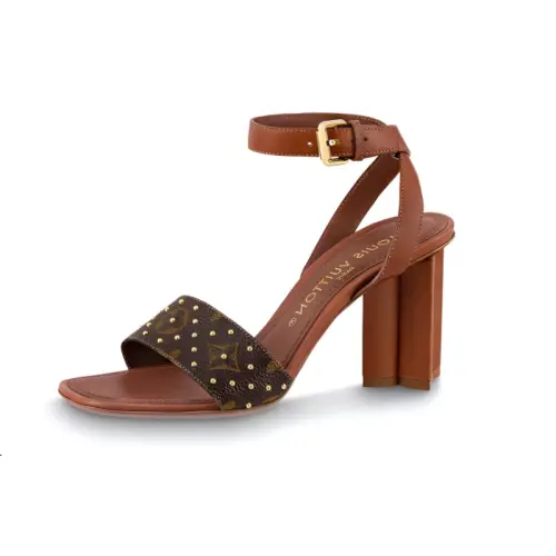 LOUIS VUITTON Silhouette Fashion Trend One Strap Sandals Women's Brown
