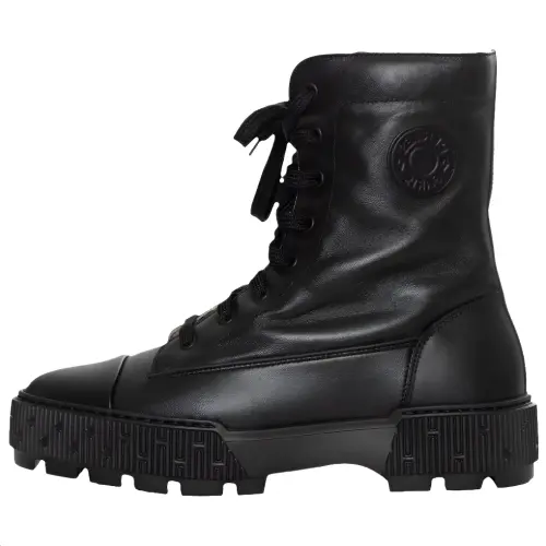 HERMES Fresh Calfskin Ankle Boots 4cm Women's Black