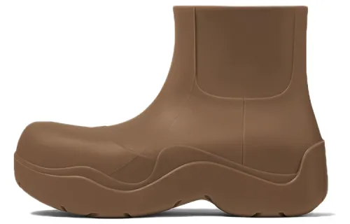 Bottega Veneta Puddle Rain Boots Rubber Ankle Boots Women's Brown