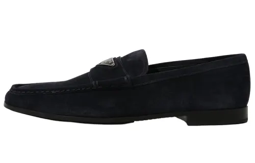 PRADA Suede Loafers Men's Dark Blue