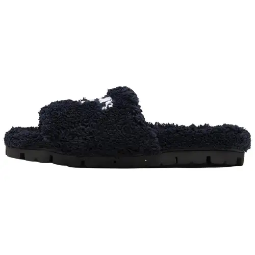 PRADA Terry Cloth Slides Black Women's