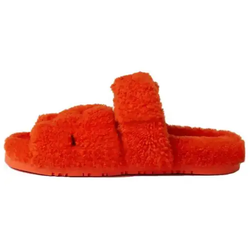 HERMES Chypre Open Toe Slide Slippers Women's Orange