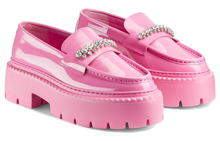 Jimmy Choo Bryer Crystal Leather Loafers