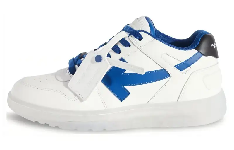 OFF WHITE Out Of Office Ooo Low Tops White Navy Blue