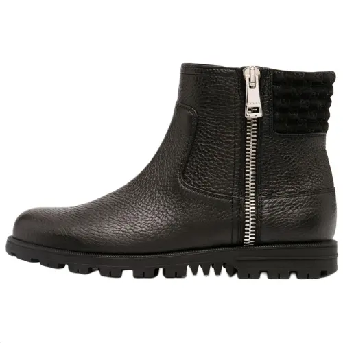 GUCCI Leather Zip Closure Ankle Boots Women's Black