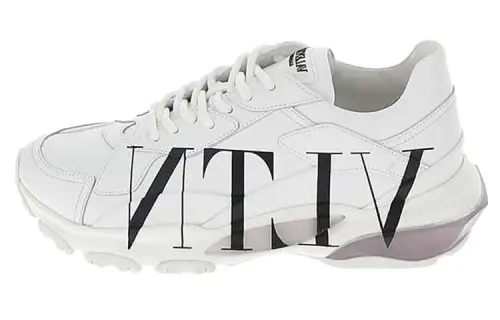 Valentino Bounce Leather Low top Casual Shoes Men's White