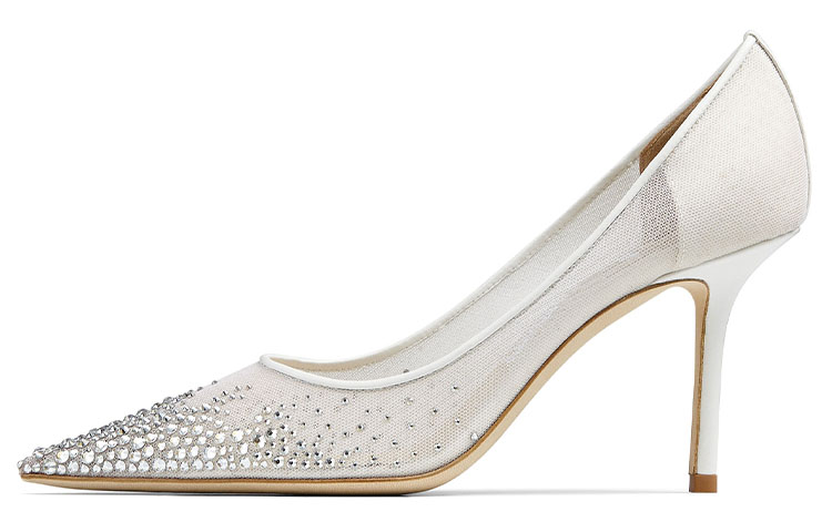 Jimmy Choo LOVE 85 Slim Heel High Heels 8.5cm Women's White