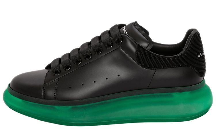 Мужские кеды Alexander McQueen (черно-зеленые)