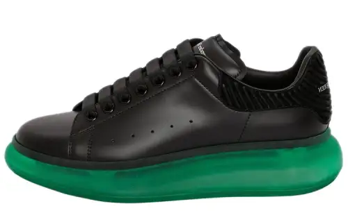 Alexander McQueen Cow Leather Low top Skateboard Shoes Men's Black Green