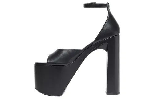 Balenciaga Camden 160mm Sandals Black Leather Women's