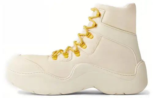 Bottega Veneta Puddle Bomber Ankle Boot White
