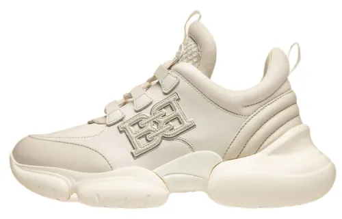 BALLY Maily Textile, Leather Fashion Mid top Chunky Sneakers Women's Gray White
