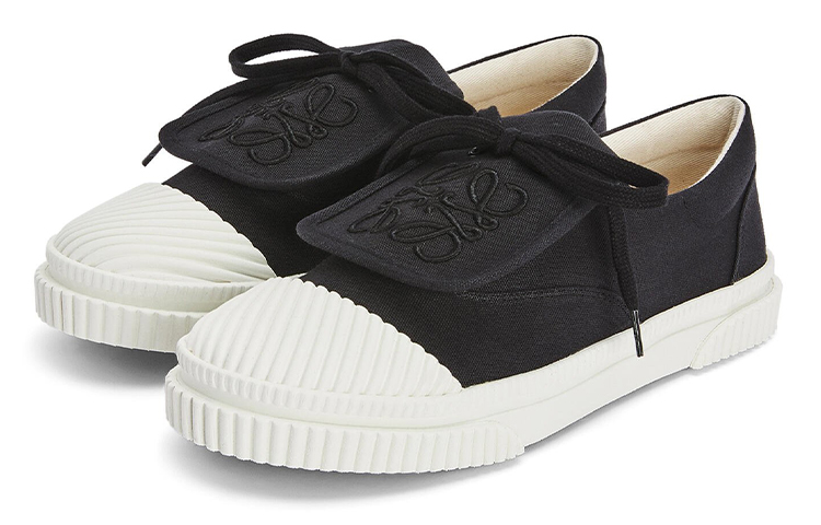 LOEWE Anagram Abrasion Resistant Lightweight Low top Canvas Shoes 2cm Women's Black