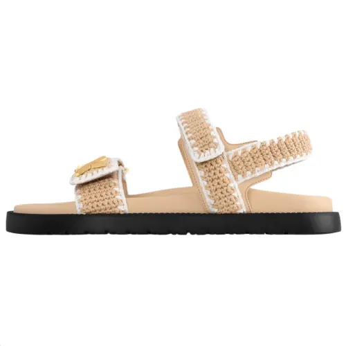 LOUIS VUITTON Sunset Comfort One Strap Sandals Women's Beige