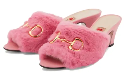 GUCCI Slide Slippers Women's Pink Year Of The Rabbit Limited Edition