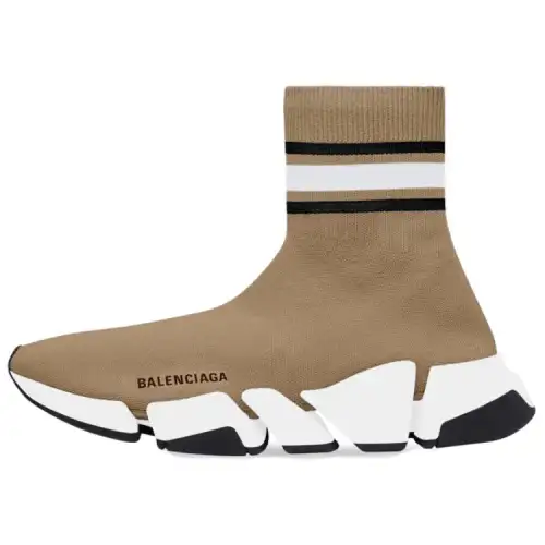Balenciaga Speed 2.0 Recycled Knit Beige Stripes