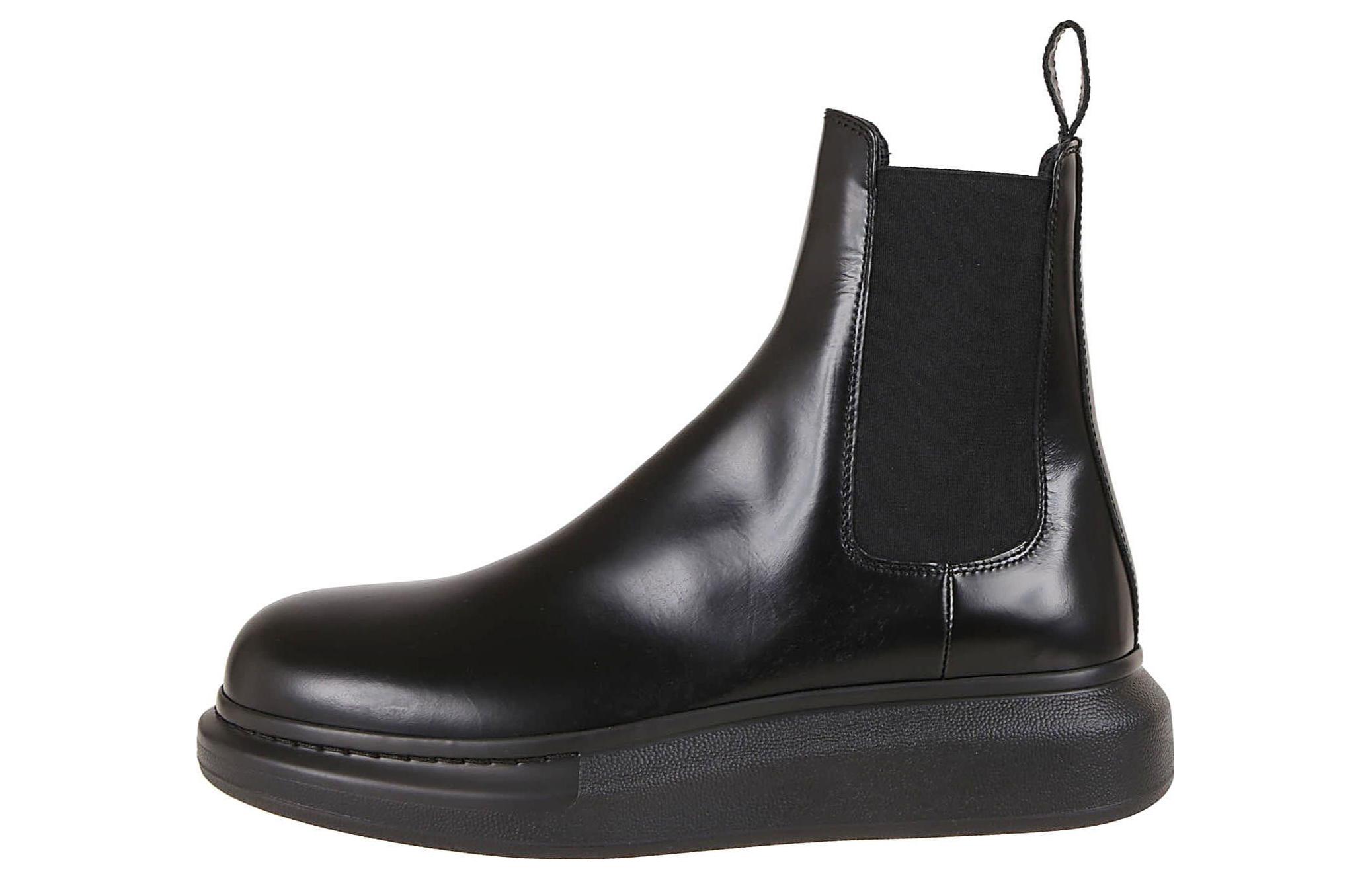Alexander McQueen Alexander McQueen Hybrid Calfskin Comfortable and Warm Short Chelsea Boots Women's Black