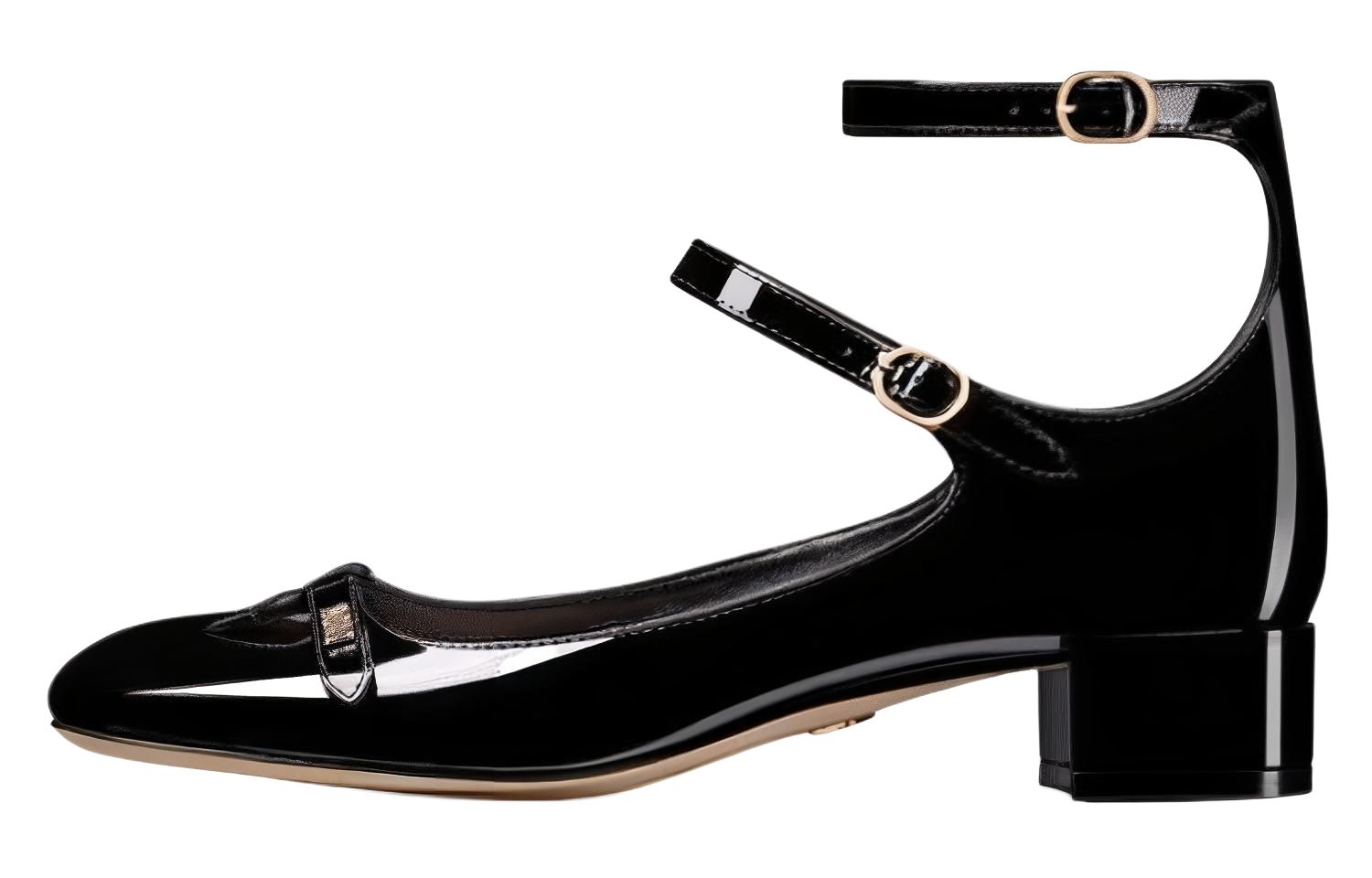 DIOR Aime Dior Cow Leather Chunky Heel High Heels 3cm Women's Black