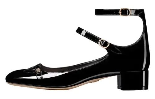 DIOR Aime Dior Cow Leather Chunky Heel High Heels 3cm Women's Black