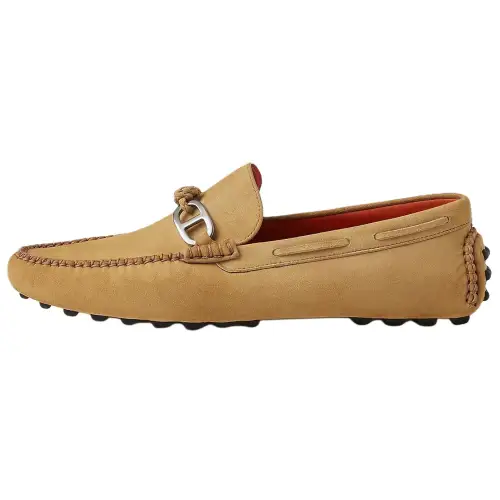 HERMES Alessandro Gommino Loafers 0.5cm Men's Beige