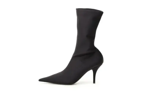 Balenciaga Knife Leather High Heel Ankle Boots Women's Black