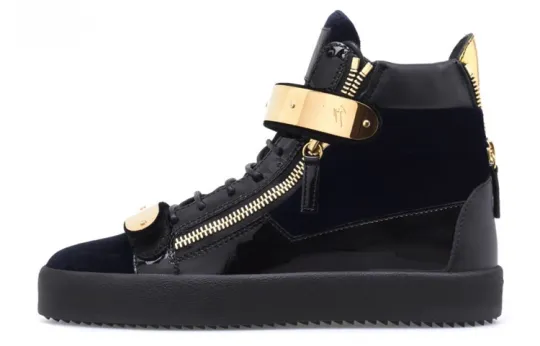 Giuseppe Zanotti Coby velvet double-straps mid-top sneakers