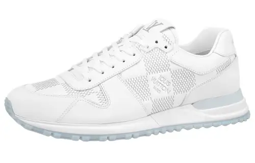 LOUIS VUITTON Run Away Sneakers 'White With Grey Plaid'