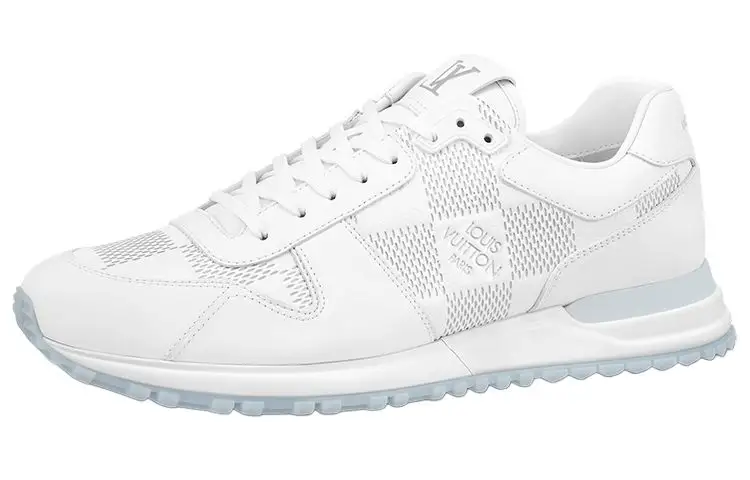 LOUIS VUITTON Run Away Sneakers 'White With Grey Plaid'