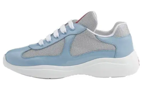 PRADA America's Cup Patent Leather Low top Casual Shoes Women's Light Blue