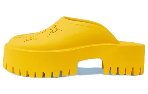 GUCCI Closed Toe Slippers 5.5cm Women's Yellow