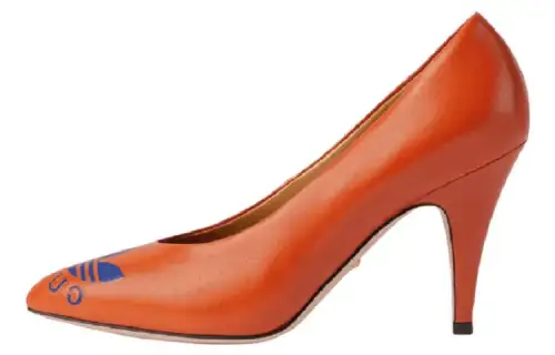 GUCCI Adidas X GUCCI 95mm Trefoil Pump Orange Leather