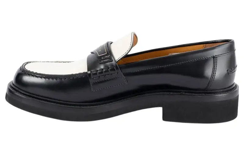 DIOR Boy Leather Loafers Women's Black White