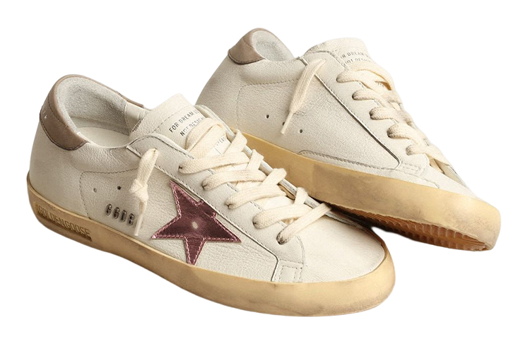 Женские кеды Golden Goose Super-Star (бело-розовые) — фото 3