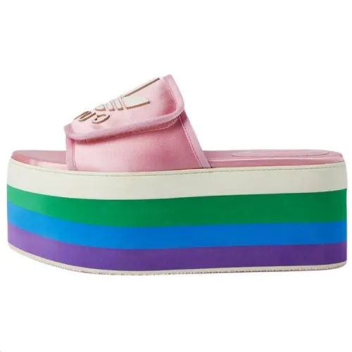 Gucci Adidas x Gucci Wmns Platform Sandal 'Pink Silk' Women's