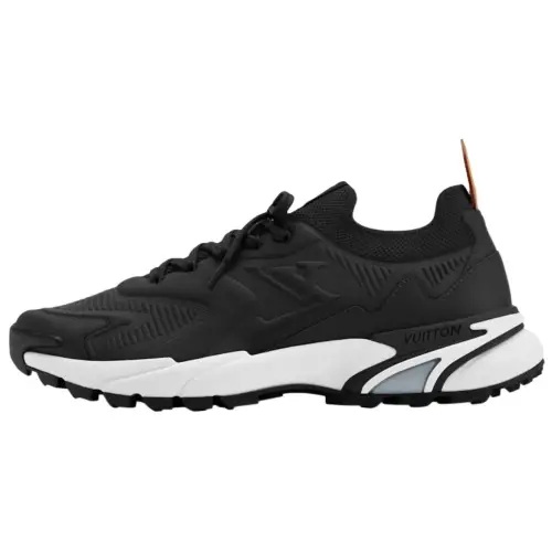 LOUIS VUITTON Runner Tatic Cow Leather Low top Casual Shoes Men's Black