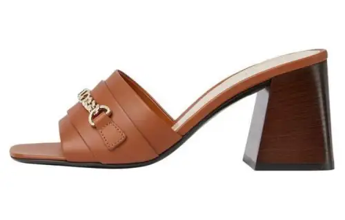GUCCI Signoria Slide Slippers 7.5cm Women's Brown