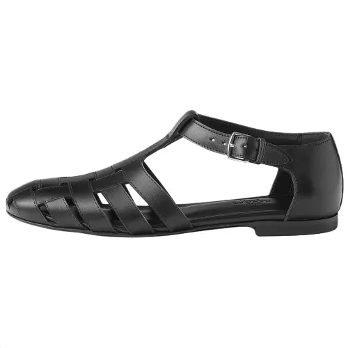 HERMES Indigo Roman Sandals Women's Black